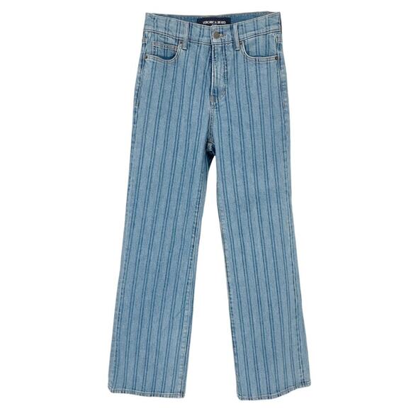VERONICA BEARD Crosbie Striped Loafer Length Wide Leg Jean 26 - Picture 3 of 11
